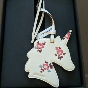 Coach unicorn bag ornament keychain floral